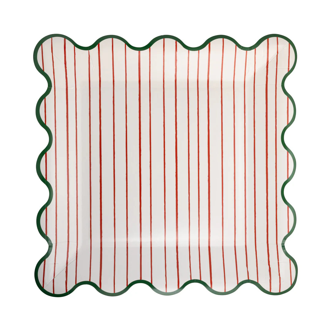 Occasions Mrs Claus Bakery Striped Plate | My Mind's Eye