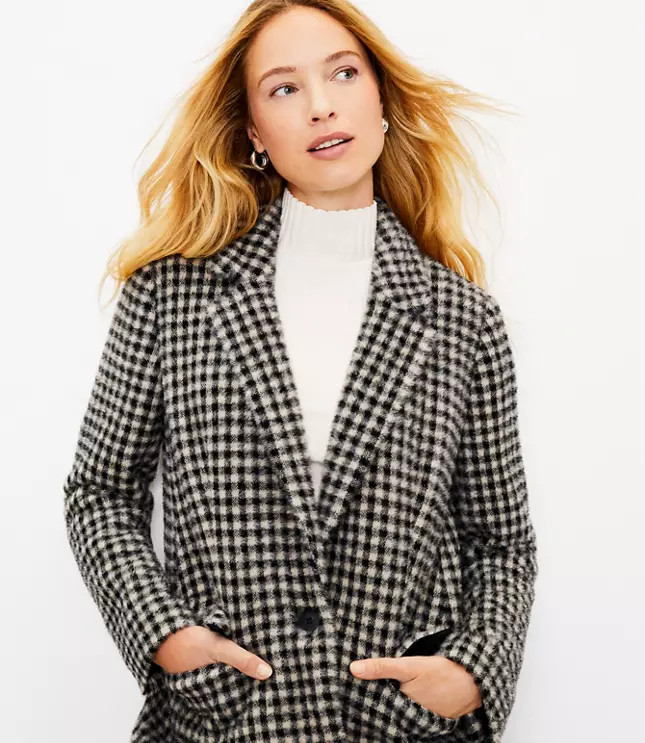 Checked Coat | LOFT