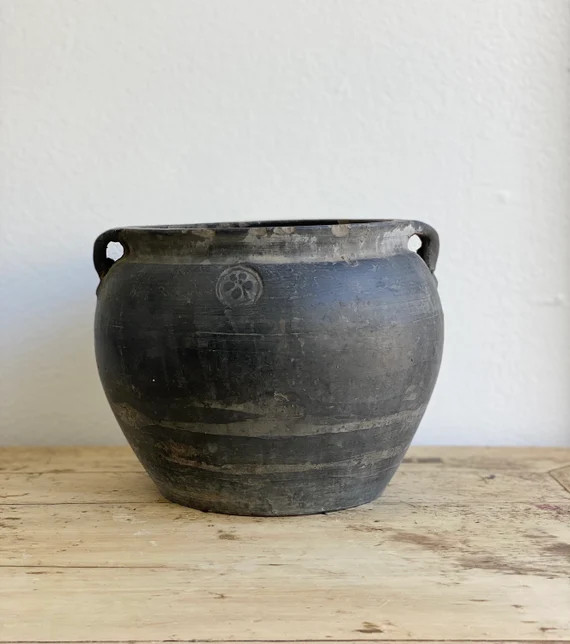 Vintage Clay Pot w/handles | Etsy (US)