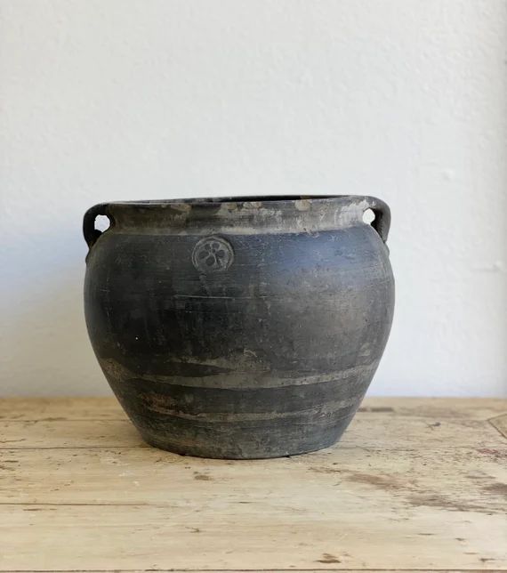 Vintage Clay Pot w/handles | Etsy (US)