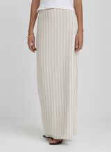 Beige Striped Linen Maxi Skirt- Alai | 4th & Reckless