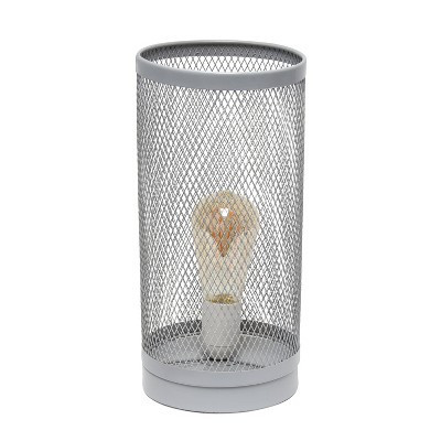 Mesh Cylindrical Steel Table Lamp Gray - Simple Designs | Target