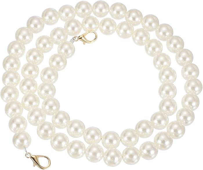 sourcing map Imitation Pearl Purse Strap, 39" Pearl Crossbody Chain Strap with Lobster Buckle Han... | Amazon (UK)