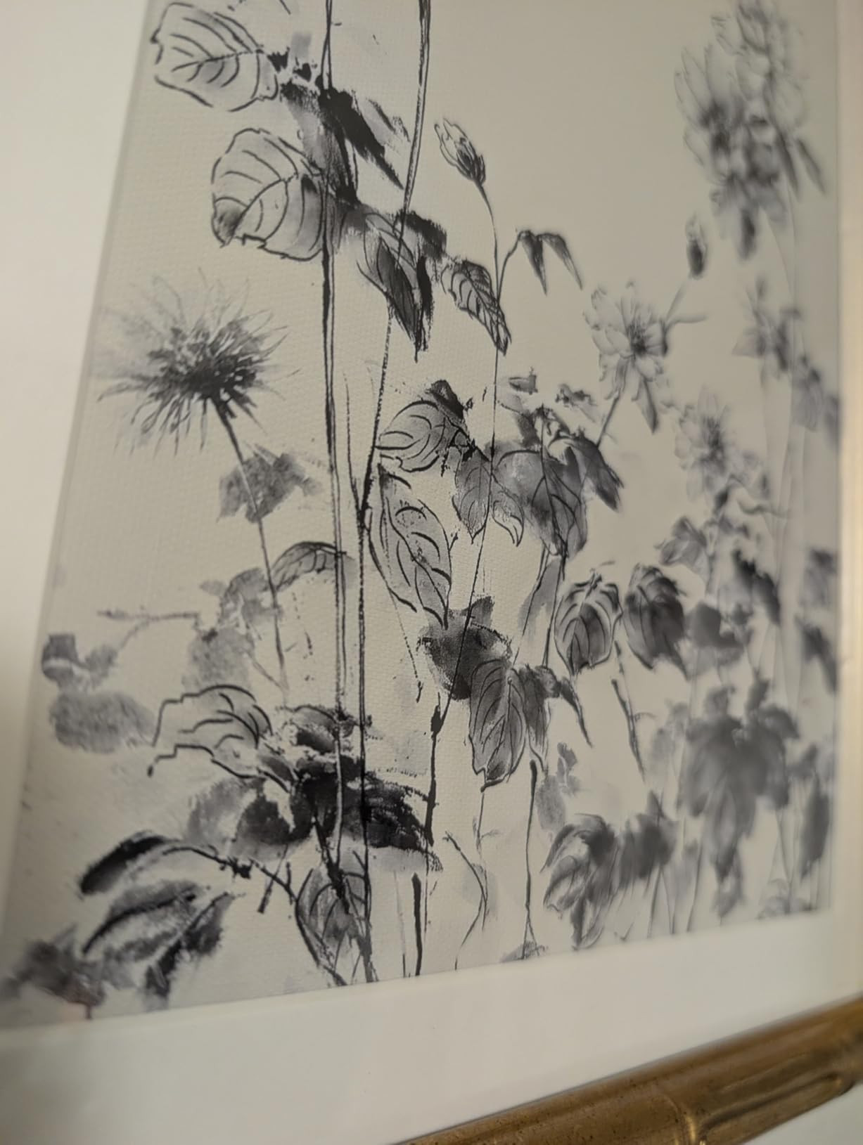 Framed White Flower Canvas Print Wall Art, Minimalist Botanical Beige Background Blossom Floral A... | Amazon (US)