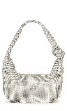 olga berg Jessica Soft Crystal Mesh Croissant Bag in Silver from Revolve.com | Revolve Clothing (Global)