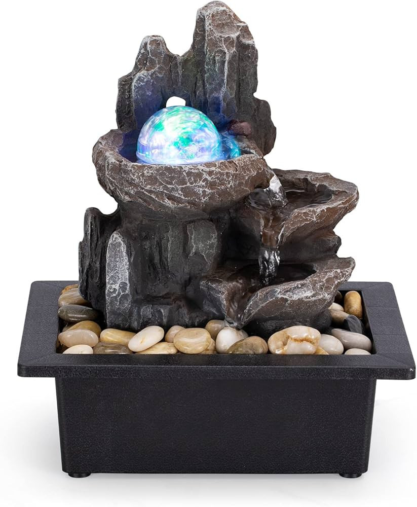 Tabletop Fountain Rotating Ball Rock Waterfall Fountain Office Tabletop Fountains for Home Office... | Amazon (US)