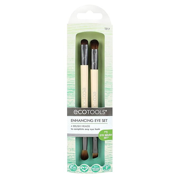 EcoTools Duo Eyeshadow Makeup Brush Set, Define Blend & Smudge, Set of 4 Brush Heads | Amazon (US)
