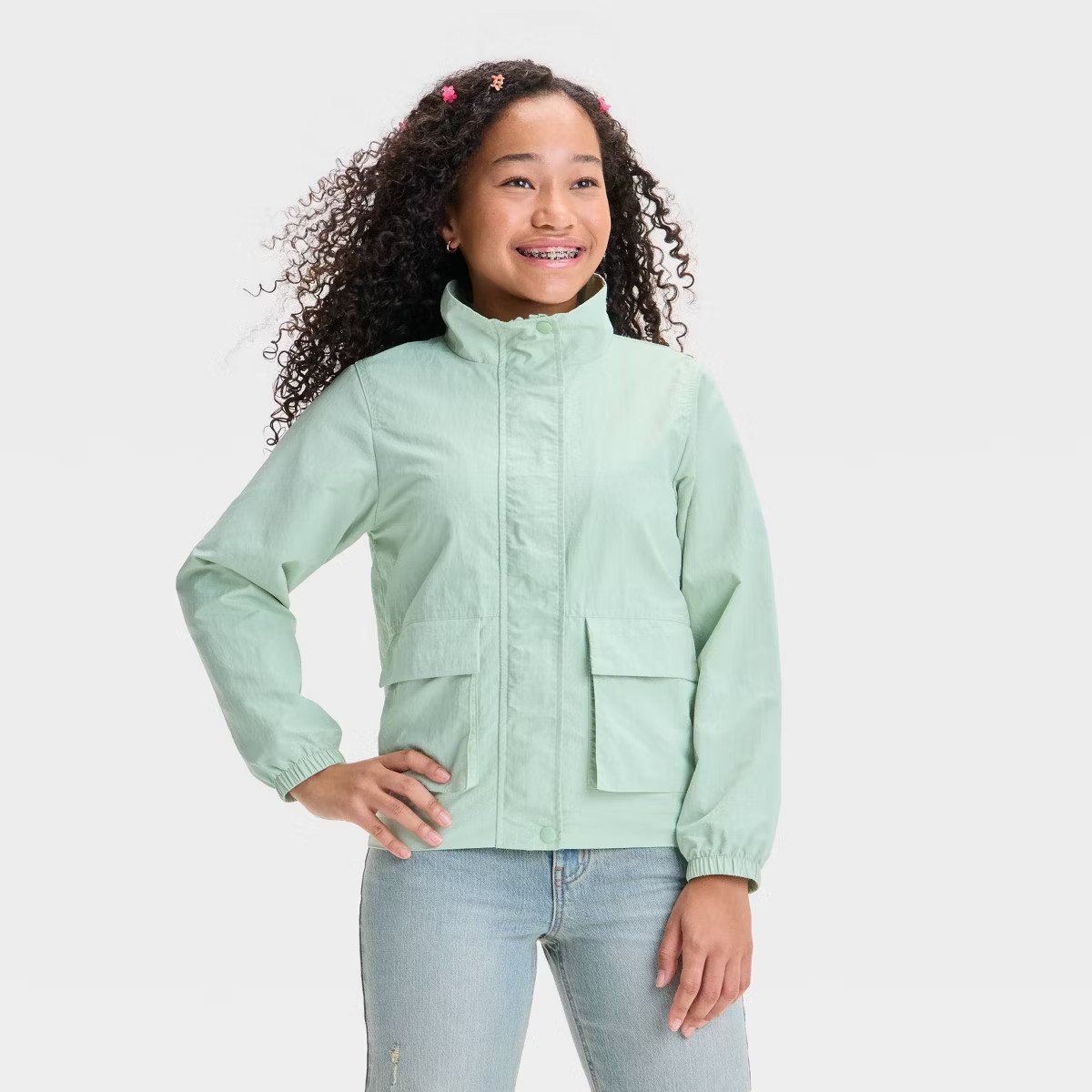 Girls' Solid Fashion Jacket - art class™ Garnish Green | Target