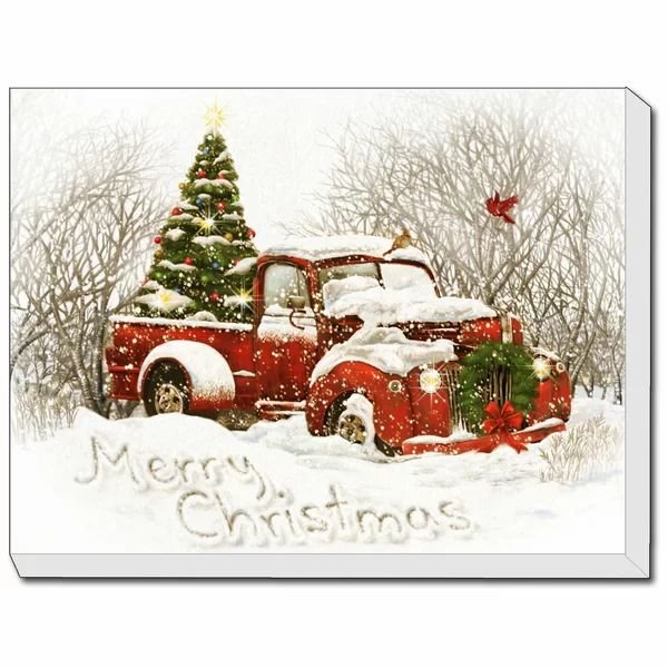 'Vintage Christmas Tree Truck' Print | Wayfair North America