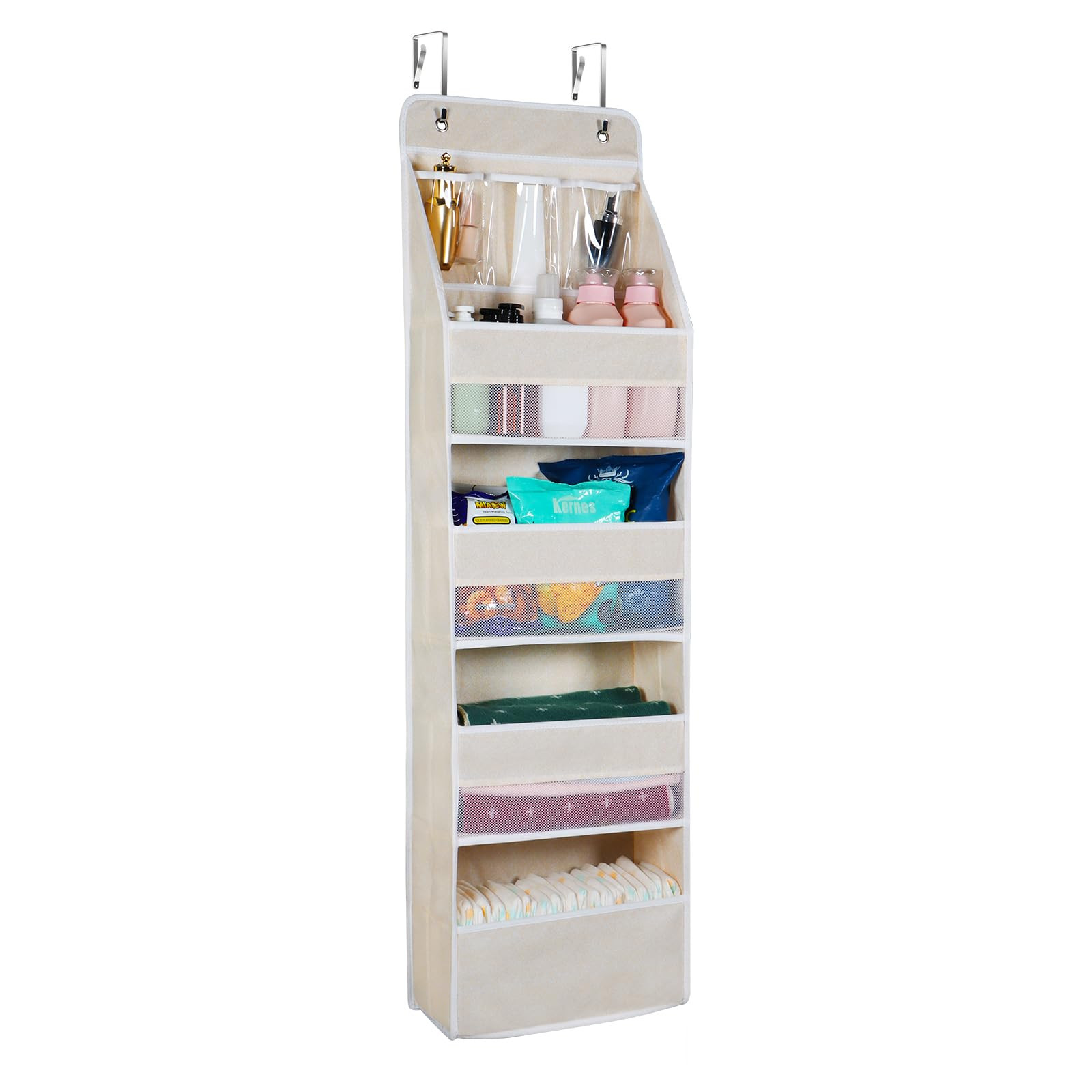 Univivi 5-Shelf Over Door Hanging Organizer Fabric Door Storage with 4 Large Pockets and 3 Small ... | Amazon (US)