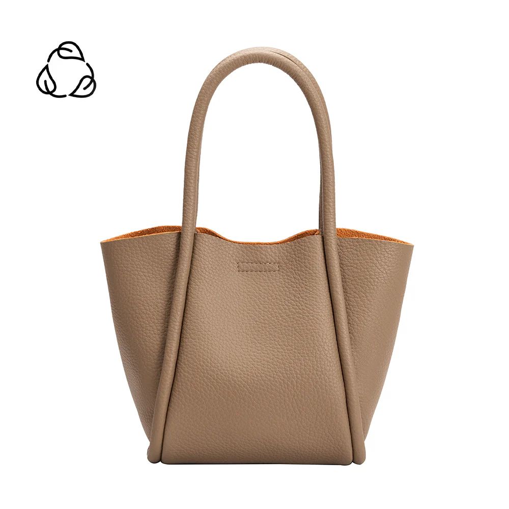 Taupe Mariah Small Recycled Vegan Leather Tote Bag | Melie Bianco | Melie Bianco