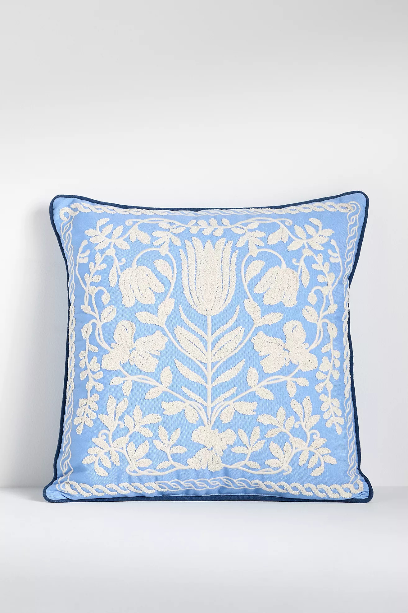 Kenia Embroidered Floral Indoor/Outdoor Pillow | Anthropologie (US)