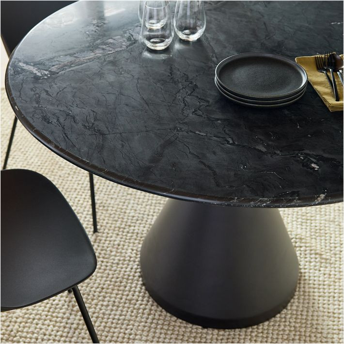 Silhouette Pedestal Marble Round Dining Table (44", 48", 60") | West Elm (US)