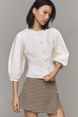 Porridge Puff-Sleeve Buttondown Blouse | Anthropologie (US)