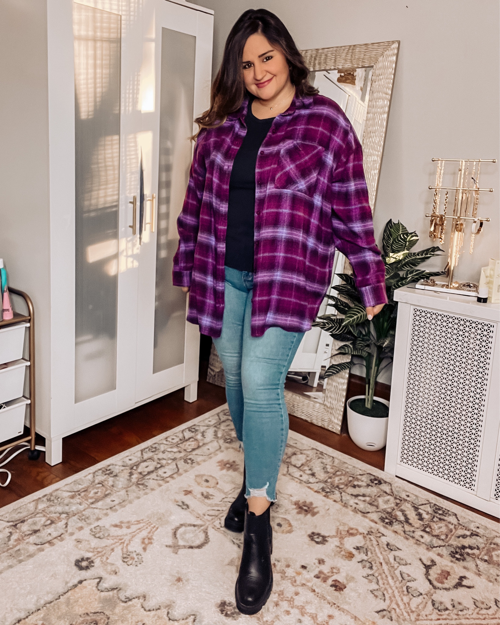 Wearing a 12 in the Walmart skinny jeans
Linked similar purple shackets
Linked similar black chelsea boots

Fall style, casual style, walmart jeans, lug boot

#LTKcurves #LTKunder50 #LTKSeasonal