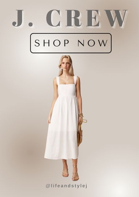J.Crew's Squareneck Midi Dress in Linen is perfect for warm-weather sophistication. Pair it with strappy sandals and a sun hat for a chic daytime look, or dress it up with heels and statement earrings for an evening out. Embrace effortless elegance with this versatile linen dress.

#LTKOver40 #LTKSeasonal #LTKStyleTip