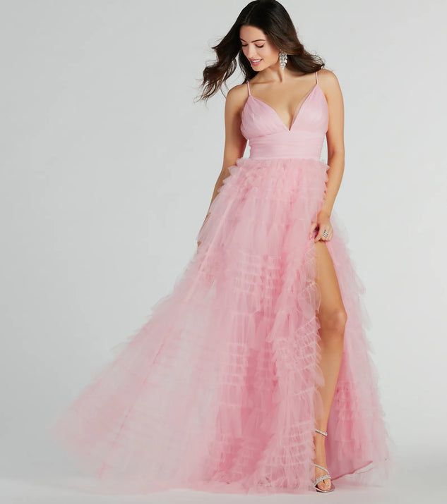 Roxanna Tulle Ruffle A-Line Ball Gown | Windsor Stores