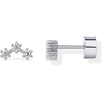 PAVOI 14K Gold Plated 925 Sterling Silver Posts Mini Stud Flat Back Earrings for Women | Helix Ca... | Amazon (US)