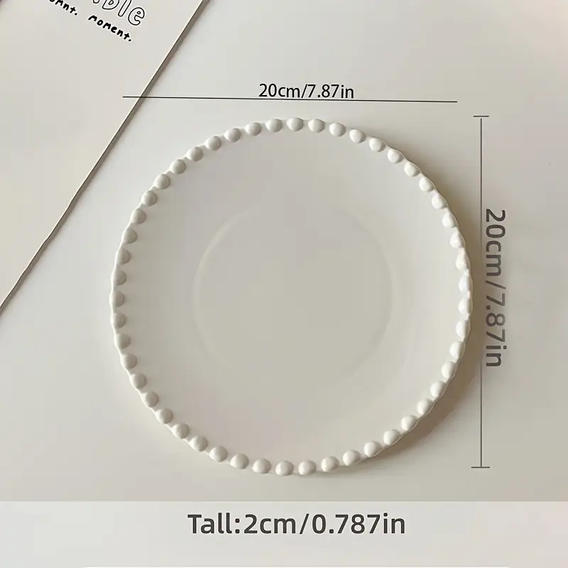 White Pearl Edge Ceramic Simple Cake Western Food Plate Restaurant Steak Plate Salad Bowl Swing P... | Temu Affiliate Program