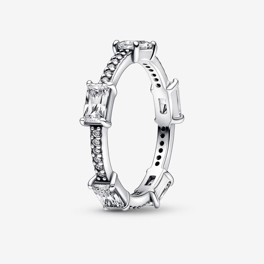 Rectangular Bars Sparkling Pavé Ring | Pandora (US)