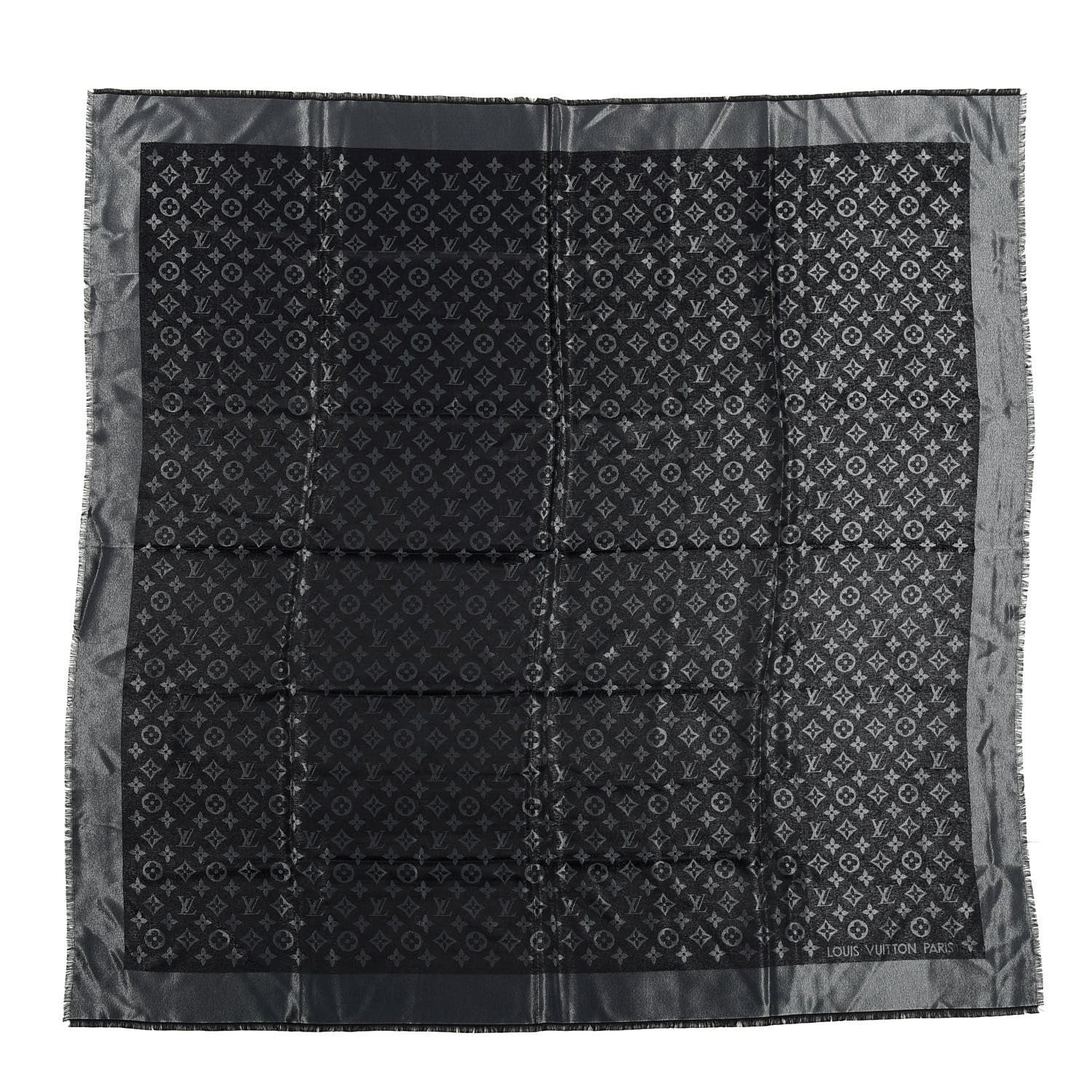 LOUIS VUITTON Silk Lurex Wool Monogram Shine Shawl Black | FASHIONPHILE | FASHIONPHILE (US)