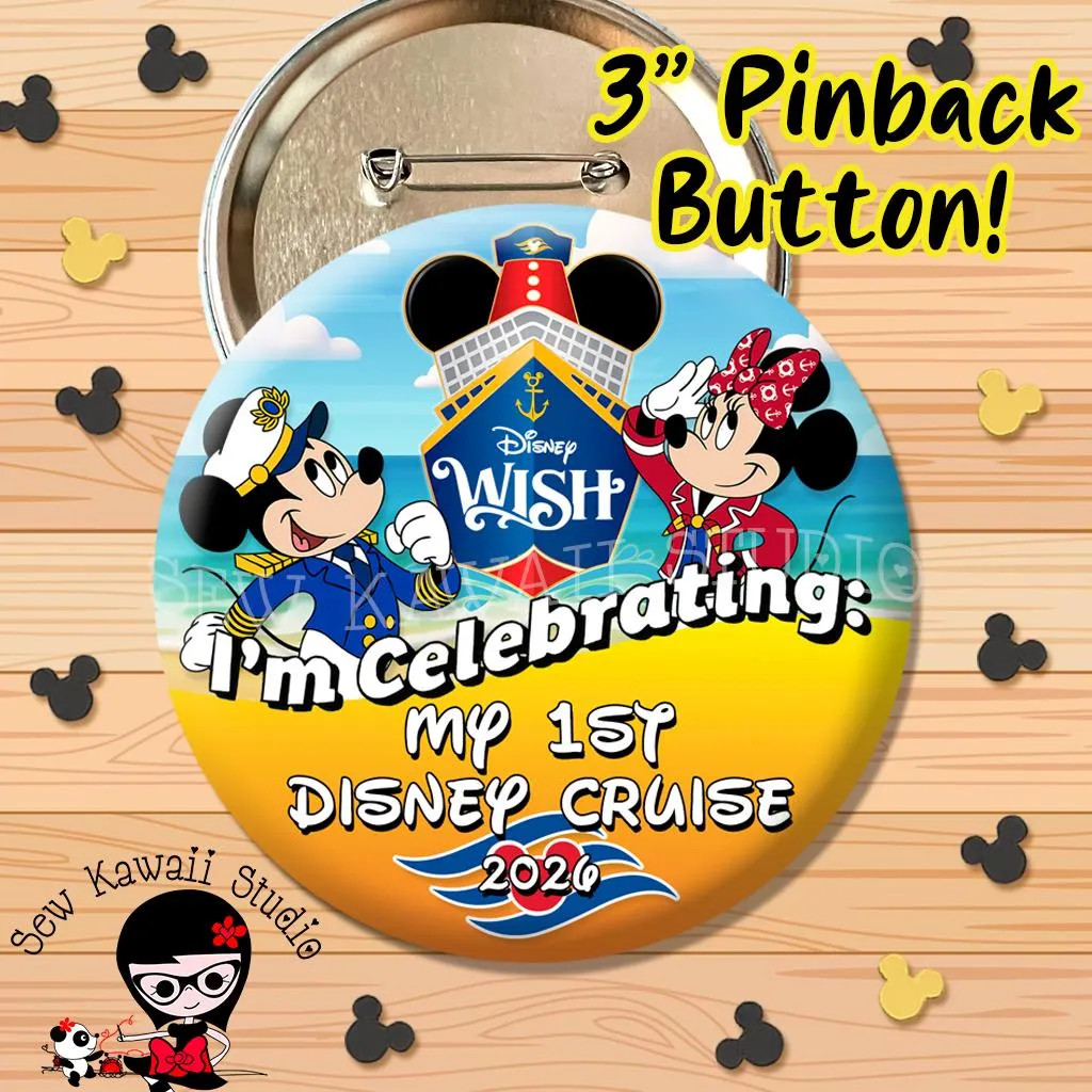 Disney Cruise Button Cruise Pin Cruise Celebration Badge First Cruise Button Disney Button Fish Extender Gift First Cruise or Any Number! | Etsy (Global)