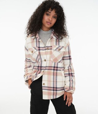 Plaid Flannel Buttoned Shirt Jacket | Aeropostale