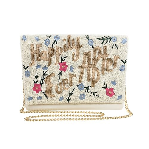Pretty Robes HAPPILY EVER AFTER Clutch Purse for Wedding Day Beaded for Bachelorette Party, Brida... | Amazon (US)