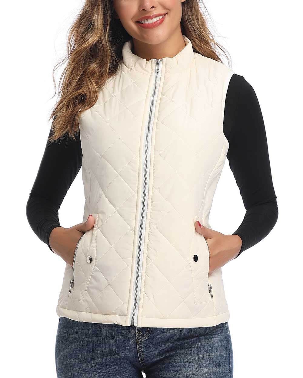 Women's Vests Zip up Quilted Padded Lightweight Vest for Women - Walmart.com | Walmart (US)