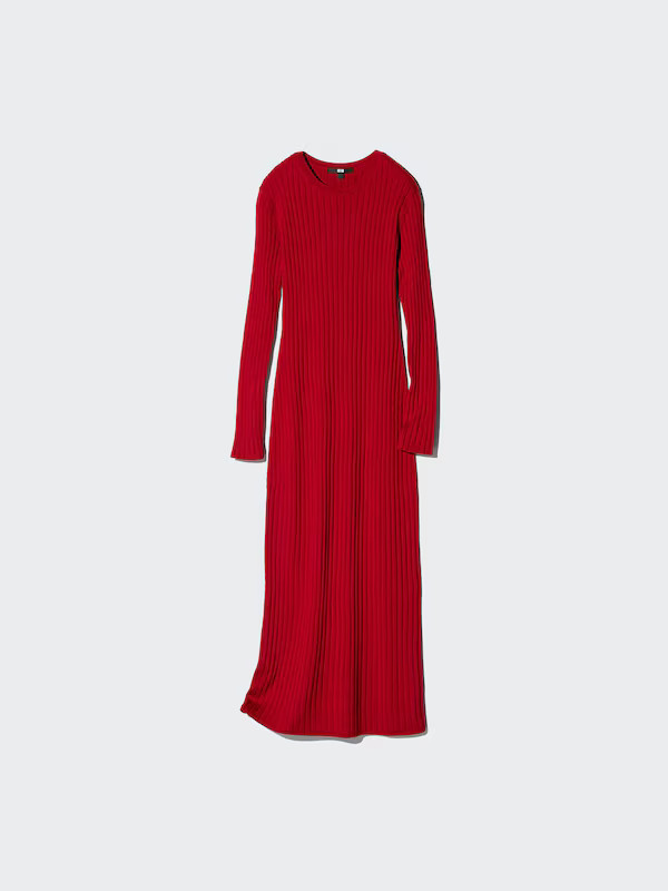 Merino Blend Ribbed Knit Dress | UNIQLO (UK)