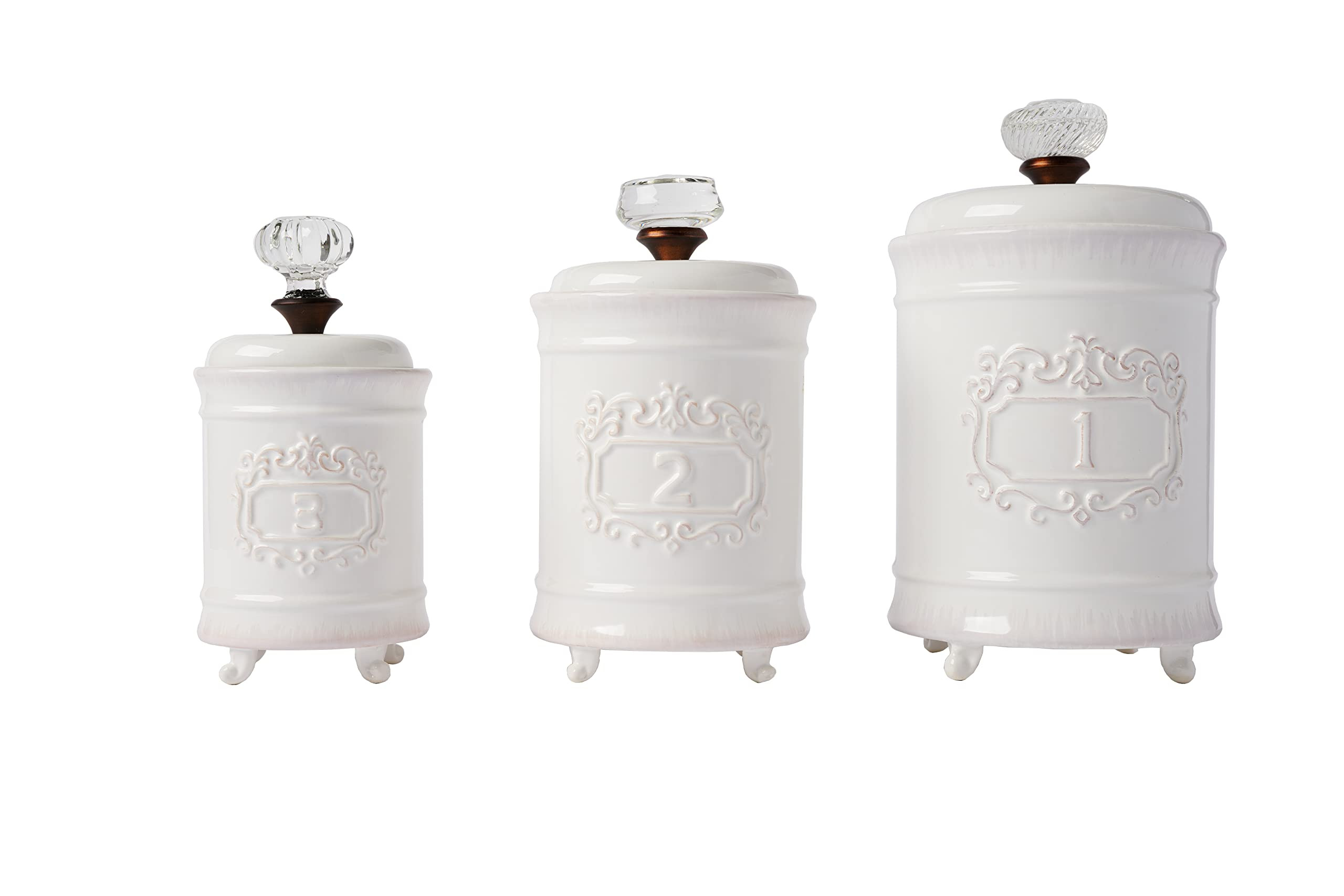 Mud Pie Kitchen Canister (Set of 3), White | Amazon (US)