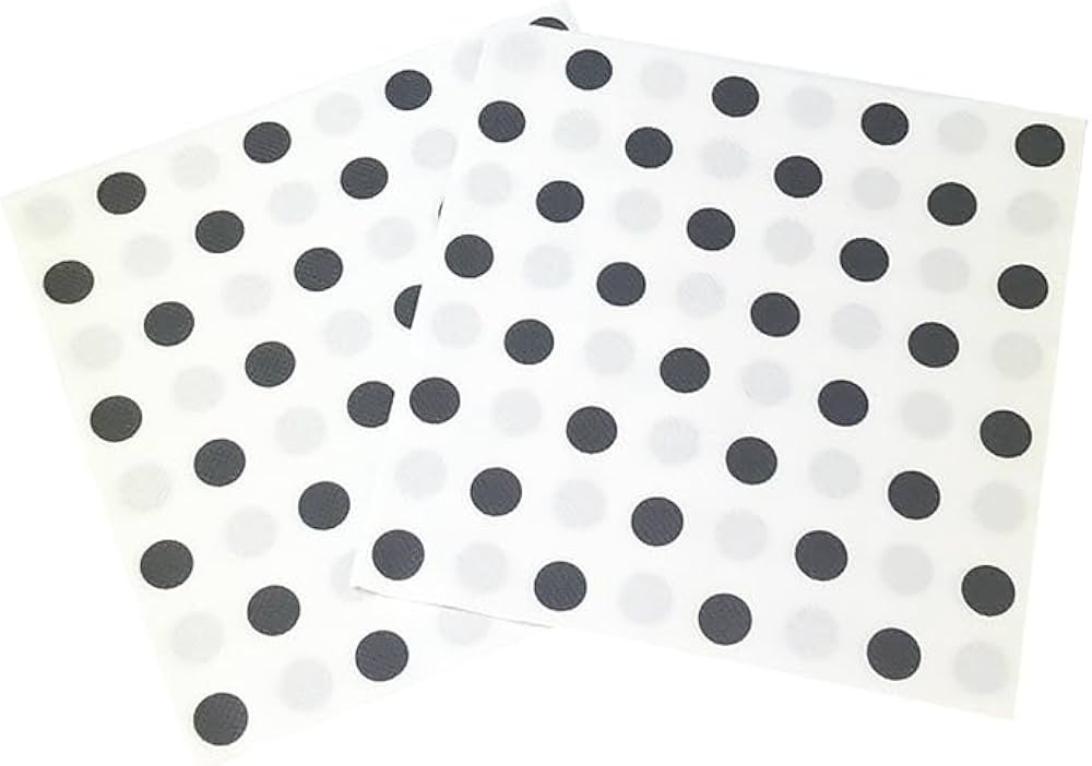 Black Polka Dots White Napkins, 2-Ply Disposable,Wedding Party Napkins Paper Everyday for Birthda... | Amazon (US)