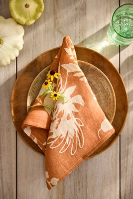 Autumn Botanical Linen Napkins, Set of 2 | Anthropologie (US)