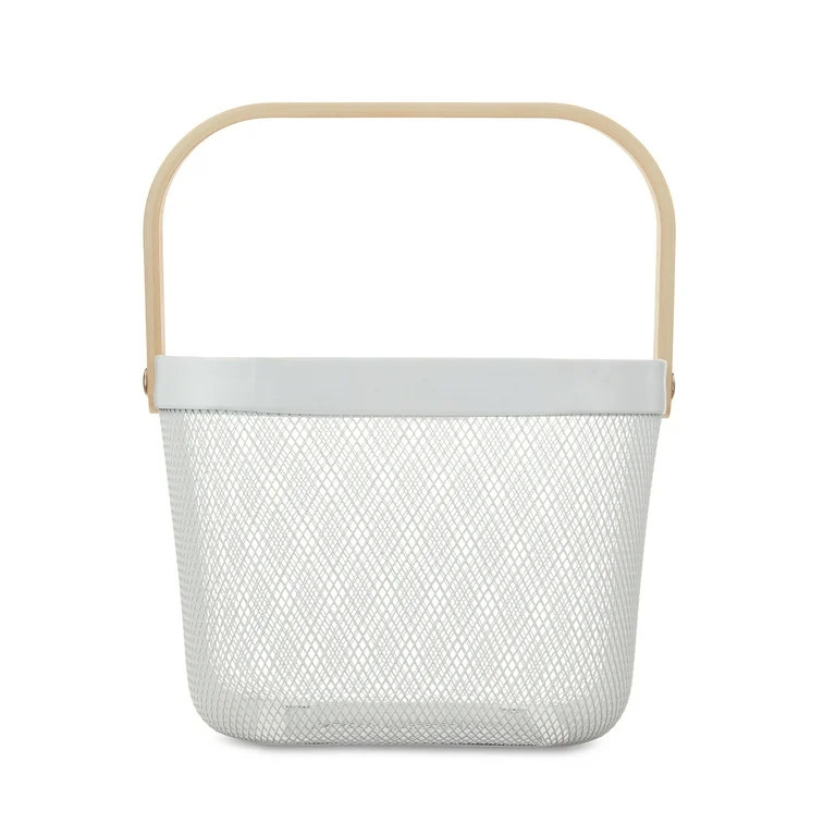 Easter White Mesh Basket, 12.5 in x 10 in x 9.5 in, by Way To Celebrate | Walmart (US)