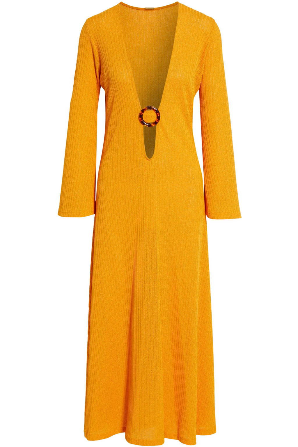 Junna ring-embellished cutout ribbed-knit maxi dress | The Outnet (US and CA)