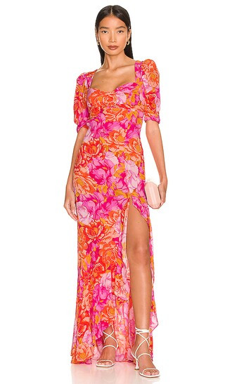 Morgan Dress in Chai Floral Print | Revolve Clothing (Global)