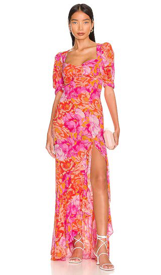 Morgan Dress in Chai Floral Print | Revolve Clothing (Global)