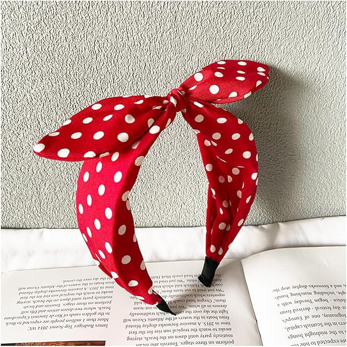 Red Polka Dot Bow Headbands Cute Bandana Hairband Halloween Costume 50s Hair accessories for wome... | Amazon (US)