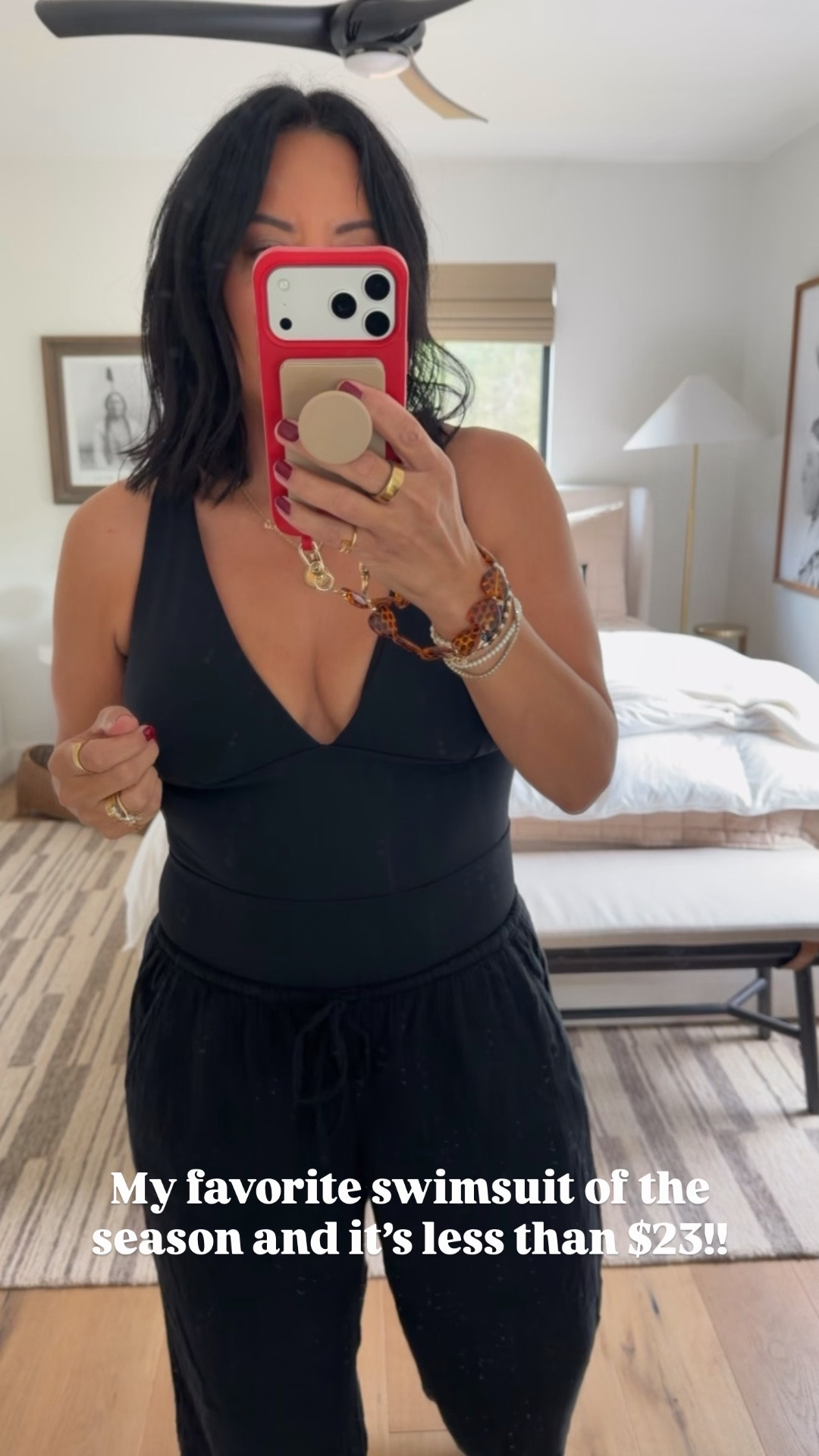 Swimsuit size large (I always size up in swimsuits), pants size medium (I’m a size 8), sandals fit tts (I’m a 9.5/10 and did a 10). 

#LTKOver40 #LTKSwim #LTKmomlife