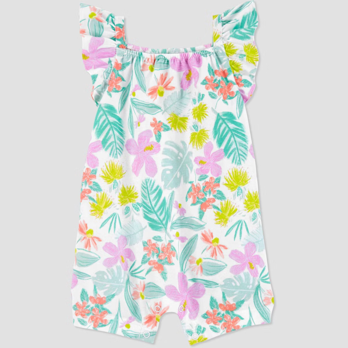 Carter's Just One You® Baby Girls' Tropical Floral Romper - White 9M | Target