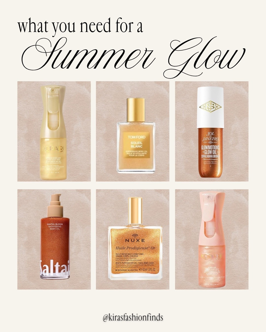 ✨ If you’re chasing that effortless summer glow, these are the products I keep reaching for. From shimmering body oils and glow-boosting SPF to warm, beachy fragrances, each one adds a little extra radiance and makes your skin look sun-kissed without spending hours in the sun. They’re the perfect finishing touch for vacations, beach days, pool days, or anytime you want that healthy, luminous glow.

Estos son mis favoritos para lograr ese glow de verano. Entre aceites iluminadores, fragancias y SPF con brillo, dejan la piel radiante y luminosa durante toda la temporada. ☀️

Follow me on Instagram and YouTube
@kirasfashionfinds

#LTKBeauty #LTKvlog #LTKSeasonal