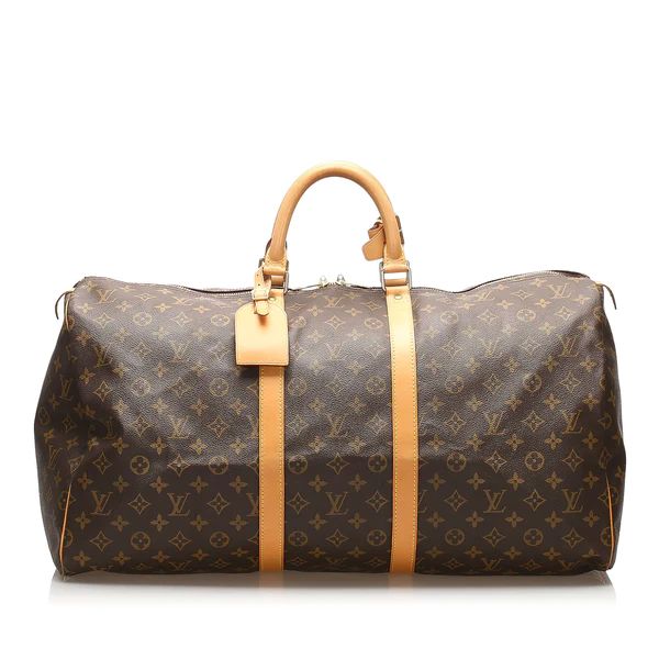 Brown Louis Vuitton Monogram Keepall 55 Bag | Designer Revival
