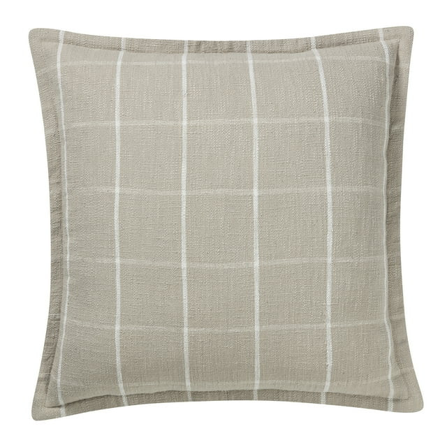 My Texas House Sienna Cotton Yarn Dyed Decorative Pillow, 22"X22", Coconut Milk | Walmart (US)