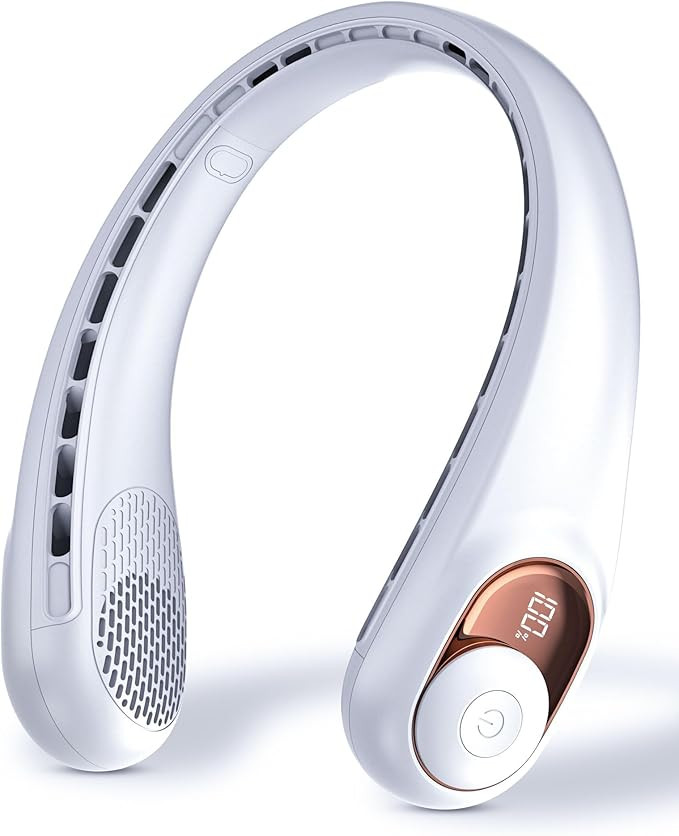 Neck Fan, Personal Fan with LED Display, USB-C Rechargeable, 4000mAh-Battery, 3-Speed Adjustment ... | Amazon (US)