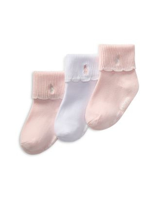 Girls' Scalloped Edge Turn Cuff Socks, Pack of 3 - Baby | Bloomingdale's (US)