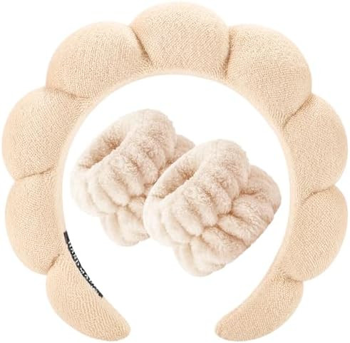 Zkptops Spa Headband for Women Sponge Makeup Skincare Headband Washing Face Wristband Set Terry C... | Amazon (US)