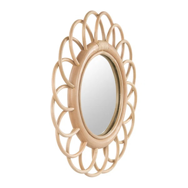 Felecia Round Wood Wall Mirror | Wayfair North America