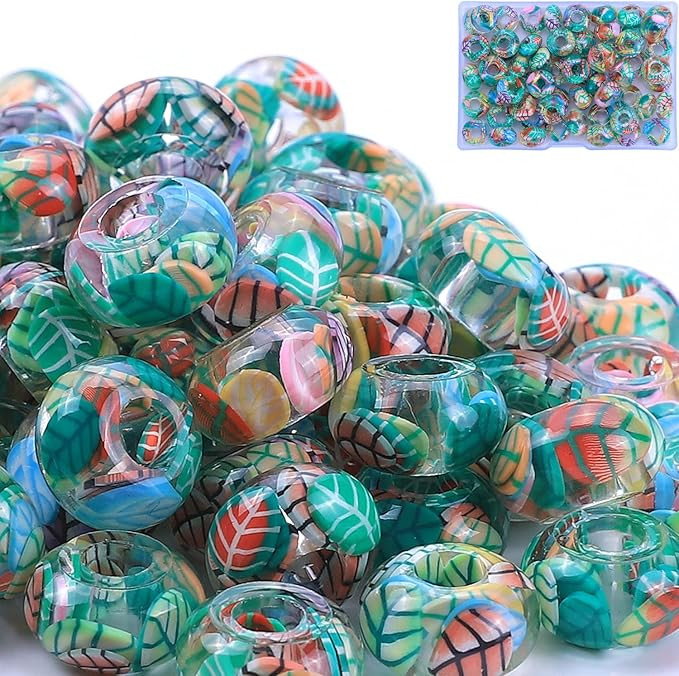 AIPRIDY Girls' Lucky Lover Amber Beads, Big Hole Spacer European Craft Beads for DIY Charms Brace... | Amazon (US)