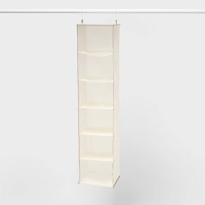 6 Shelf Hanging Closet Organizer Tan - Brightroom™ | Target