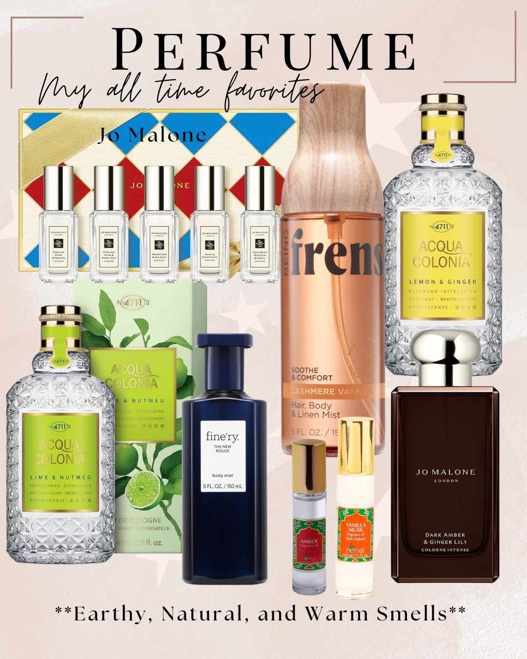 If you’re looking 👀 for a perfume that will have others asking what amazing smell you’re wearing. These are IT. 

I currently have all of these scents and rotate them often so I am always able to smell 👃 what scent I have on. 

Some mix like the two roll on amber and vanilla oil blends. 

I love the amber blend of Jo Malone but if you don’t know which one you like get the sample pack, or give it as a gift. 🎁 

The two acqua colonia are a scent I found from a trip to Germany and it smells so good. Very clean, natural and refreshing scent. 

These would make a great gift! 🎁 

#LTKselfcare #LTKGiftGuide #LTKHoliday